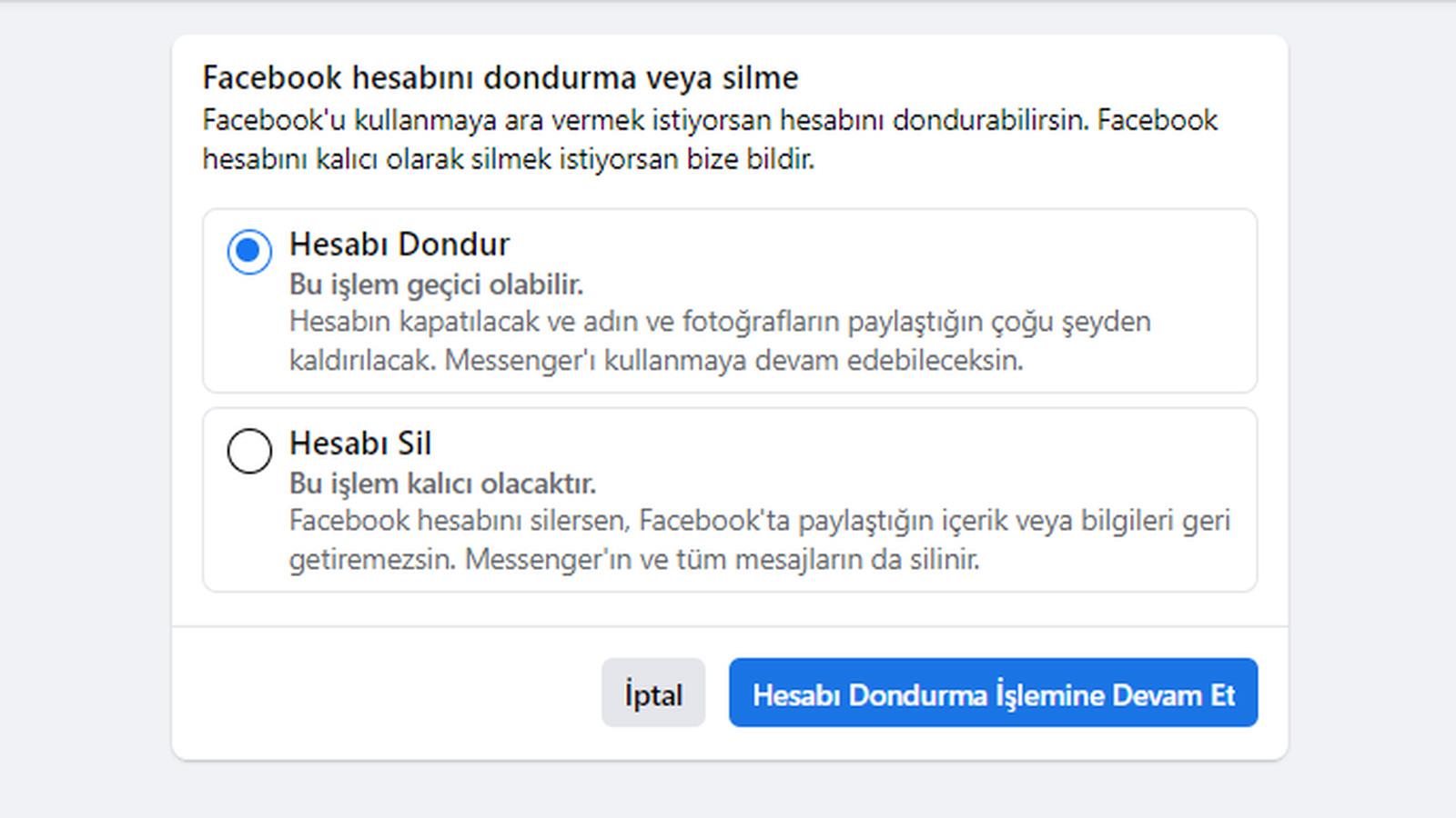 Facebook Hesap Dondurma, Facebook Hesap Kapatma Nasıl Yapılır? 79 Facebook hesap silme