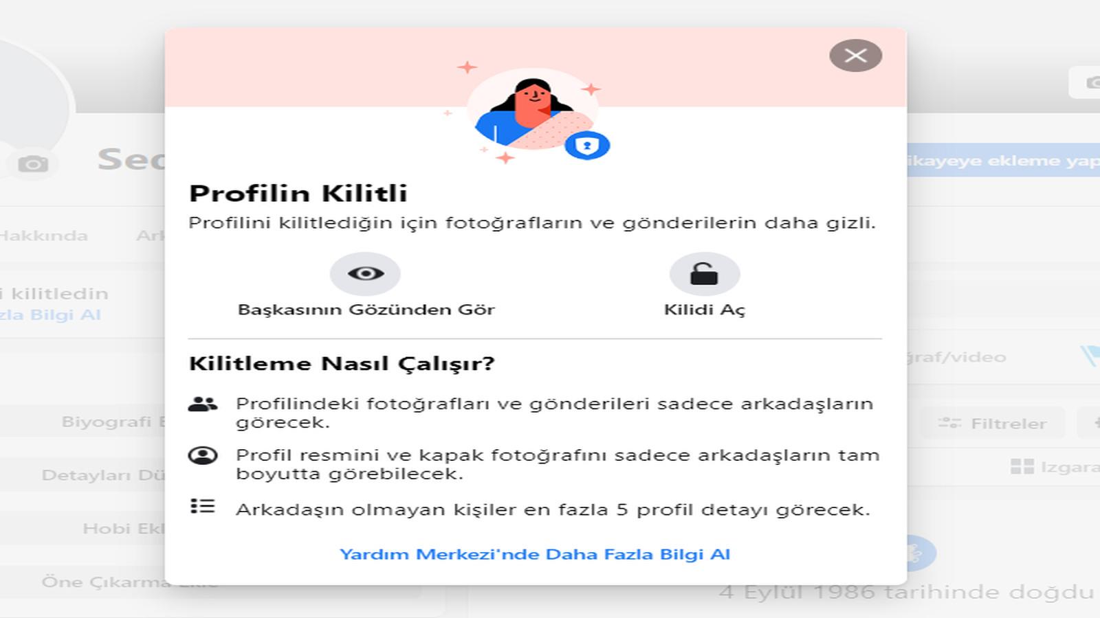 facebook profil kilit açma