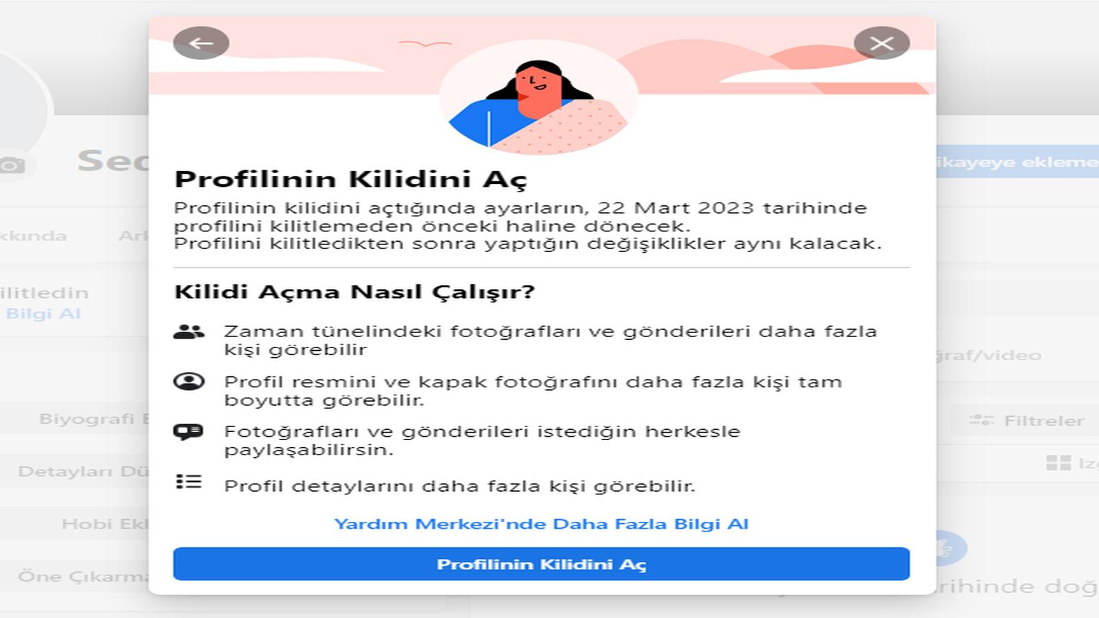 facebook profil kilit açma