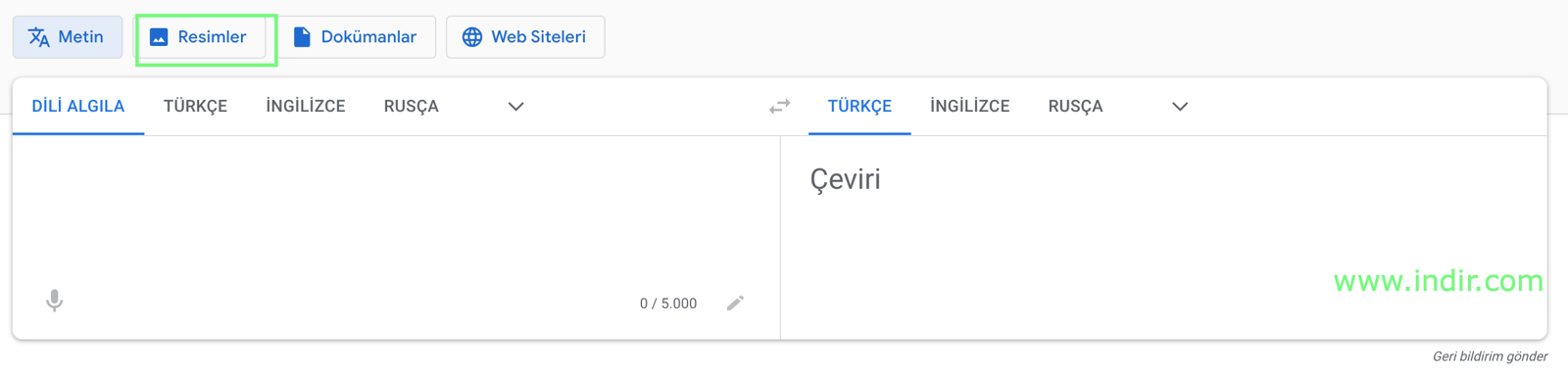 Google görsel çeviri