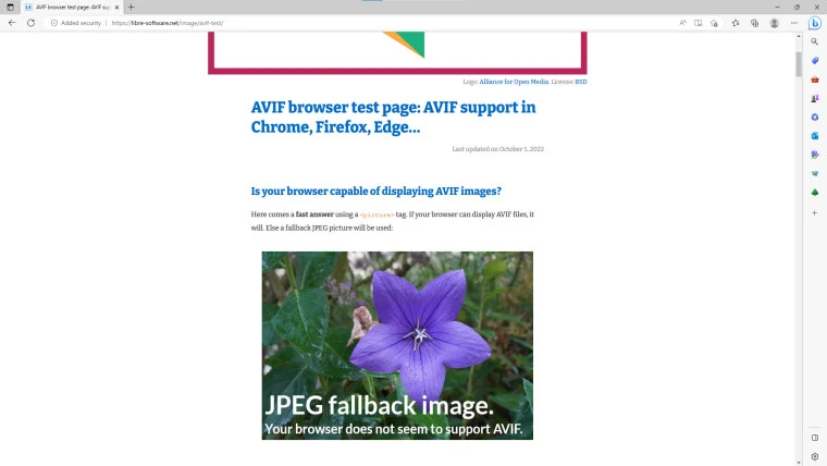 Microsoft Edge AVIF desteğine sahip olacak: Daha yüksek görüntü kalitesi 66