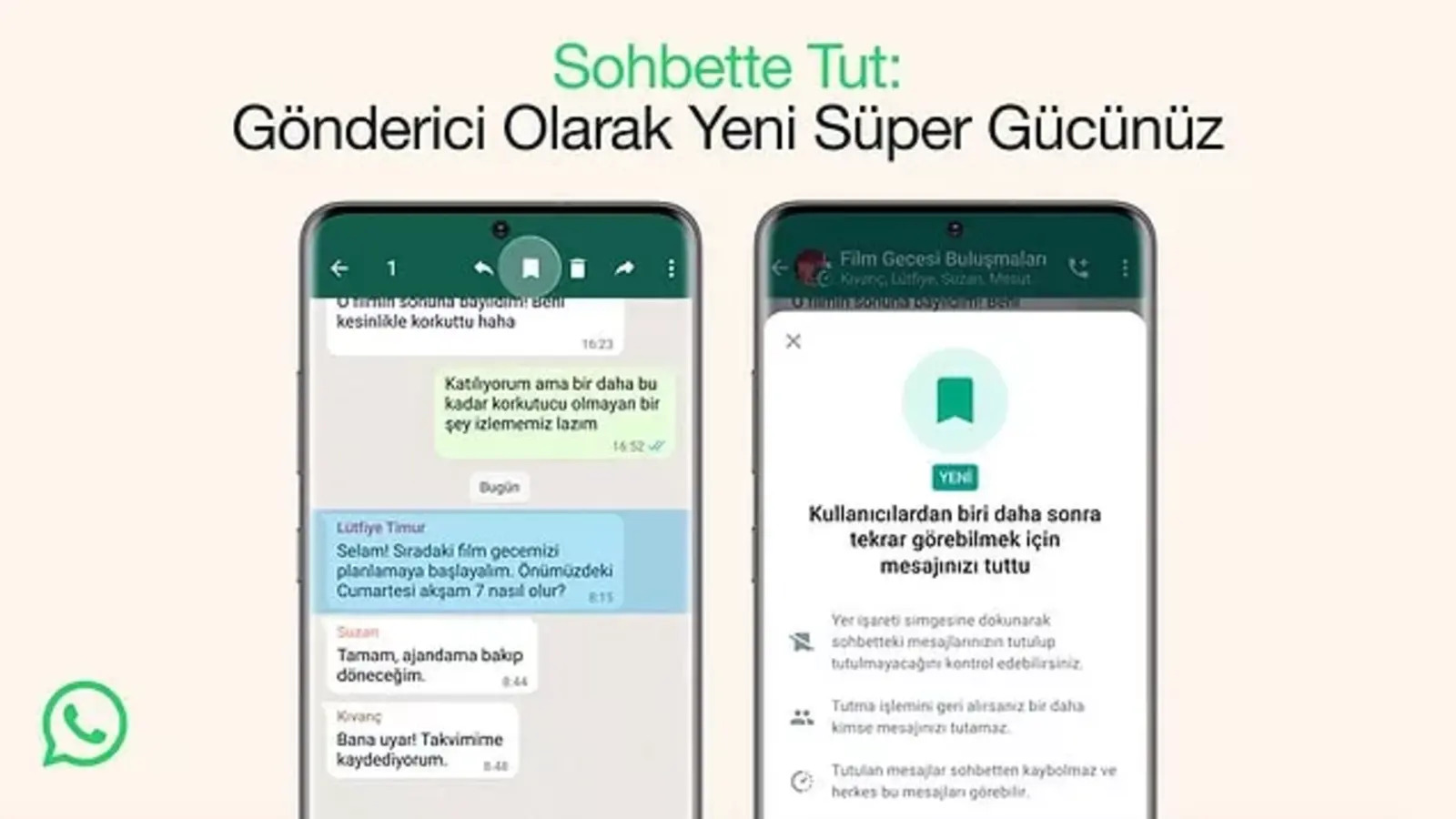 WhatsApp, Sohbette Tut Özelliğini Duyurdu
