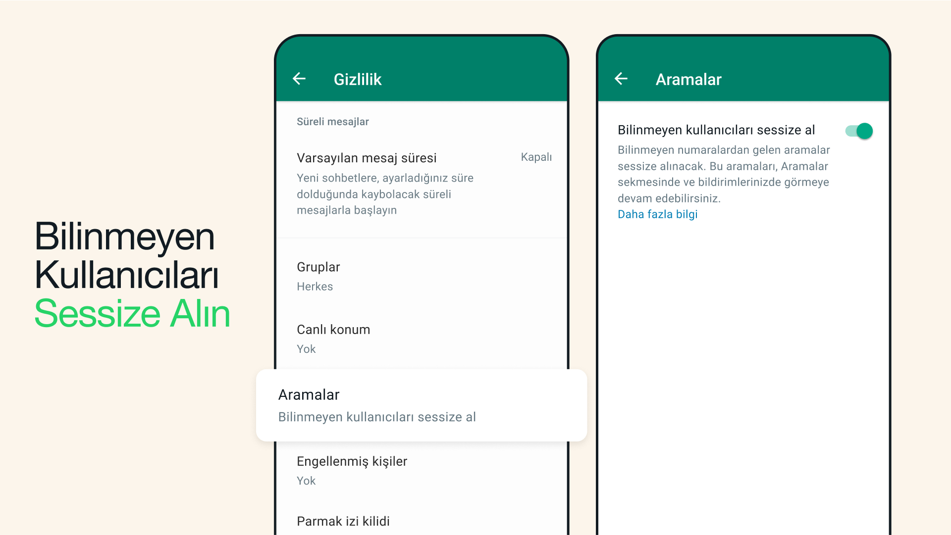 Whatsapp'ta bilinmeyen kullanıcıları sessize alma özelliği