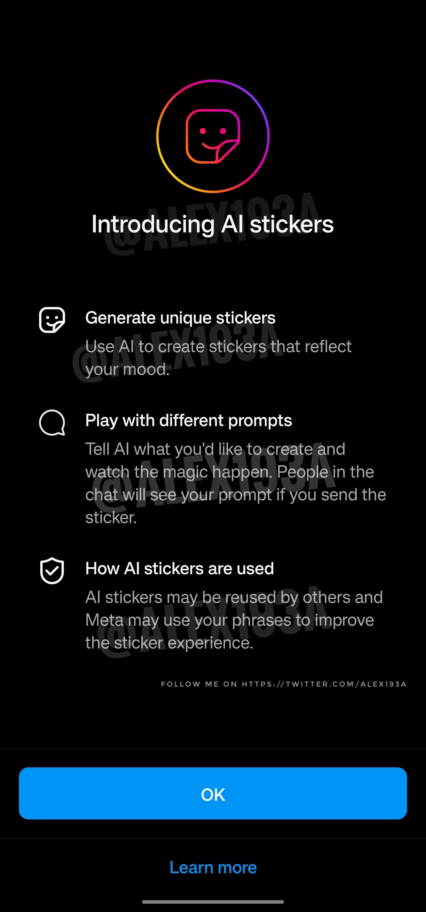 instagram yapay zeka destekli sticker özelliği üzerinde çalışıyor