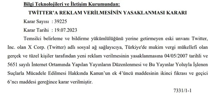 BTK, Twitter'ın Türkiye'de reklam vermesini yasakladı 66 BTK, Twitter'ın Türkiye'de reklam vermesini yasakladı