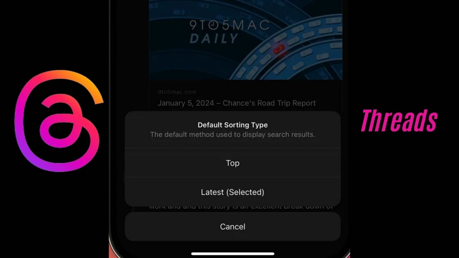 Threads Arama Sonuçlarını Kronolojik Sıralıyor