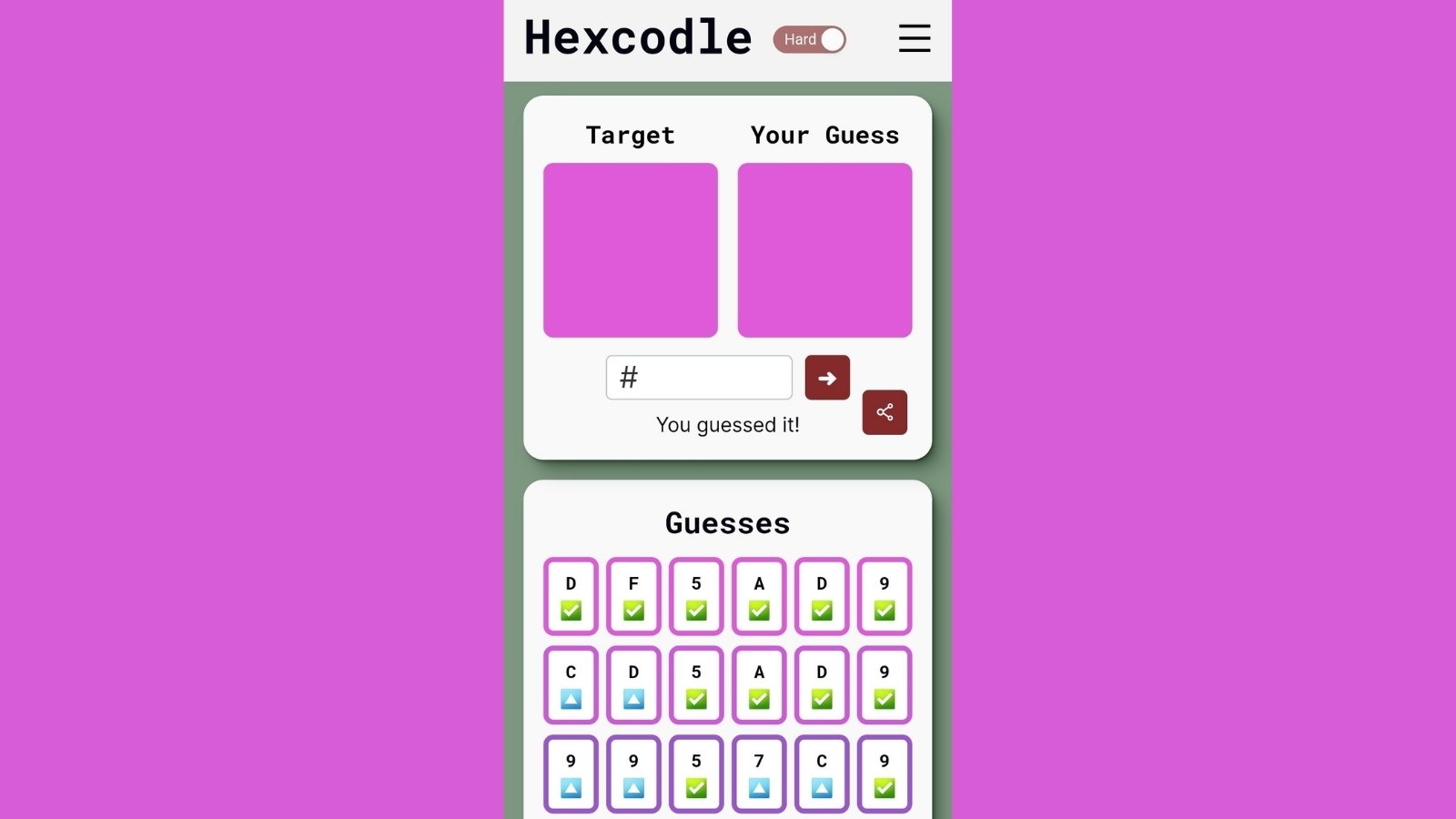 Dijital Renk Bilginizi "Hexcodle" ile Test Edin