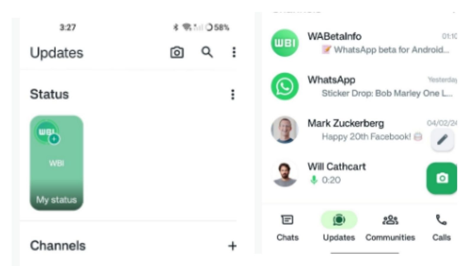 WhatsApp Android tarafında uygulaması için hazırlanan en son beta sürümü, Durum sekmesinin tasarımının yenilendiğini ortaya koyuyor.