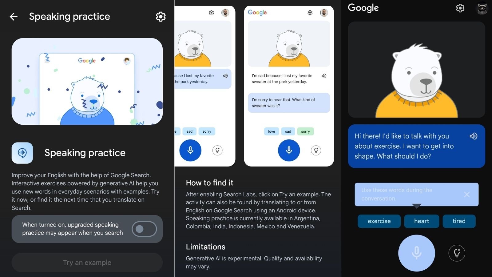 Google AI ile İngilizce Öğrenenlere Yardım Edecek 2 Teknoloji devi Google, insanların telefonlarıyla konuşmasına ve konuşabilen bir yapay zeka botuyla İngilizce pratik yapmasına olanak tanıyan bir özellikle dinleme becerilerini test etmeye başladı.