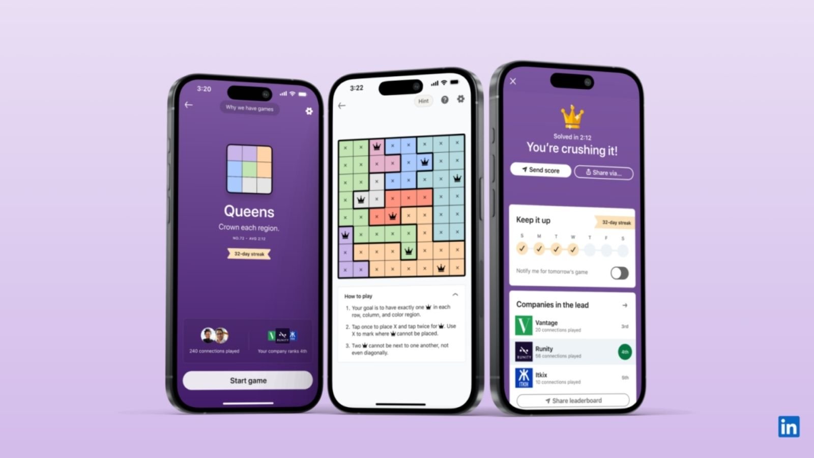 LinkedIn platformunda daha fazla vakit geçirilmesini sağlamak amacıyla üç yeni mantık bulmaca oyununun tanıtımı yapıldı.