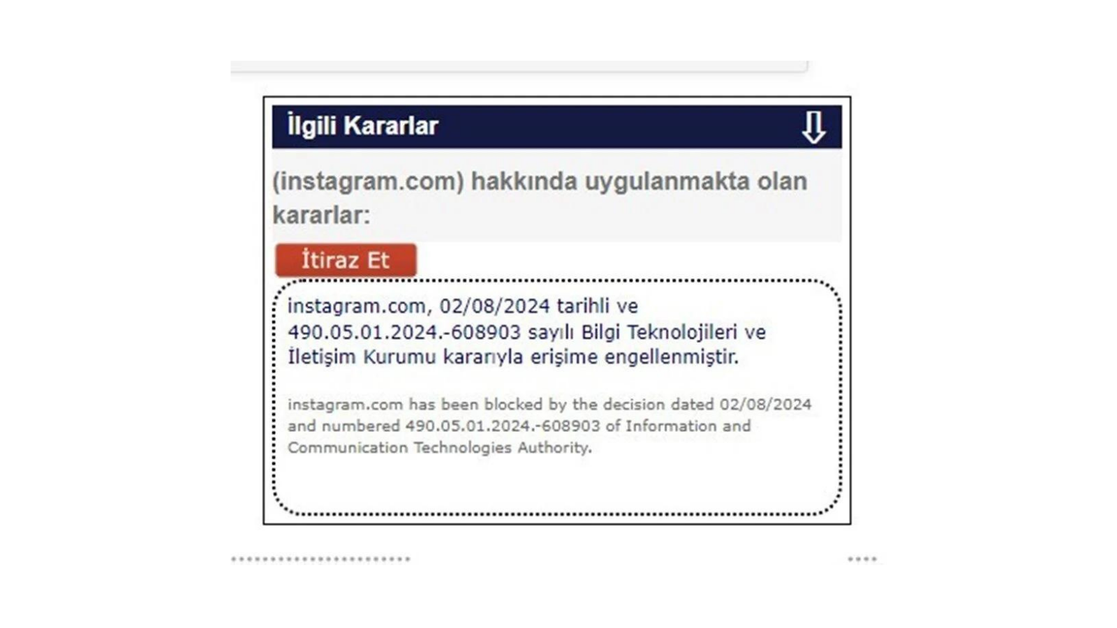 BTK Tarafından Instagram’a Erişim Engeli Geldi 3 BTK Tarafından Instagram’a Erişim Engeli Geldi