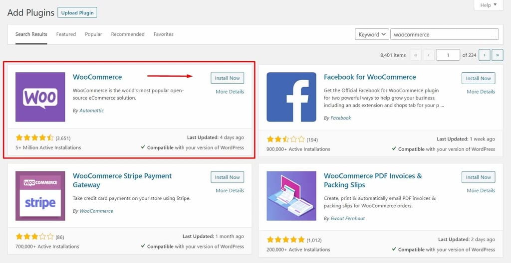 Install WooCommerce