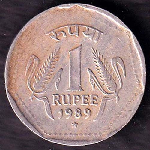 Republic India 1989 HYDERABAD  Mint One Rupee Coin ANH2964