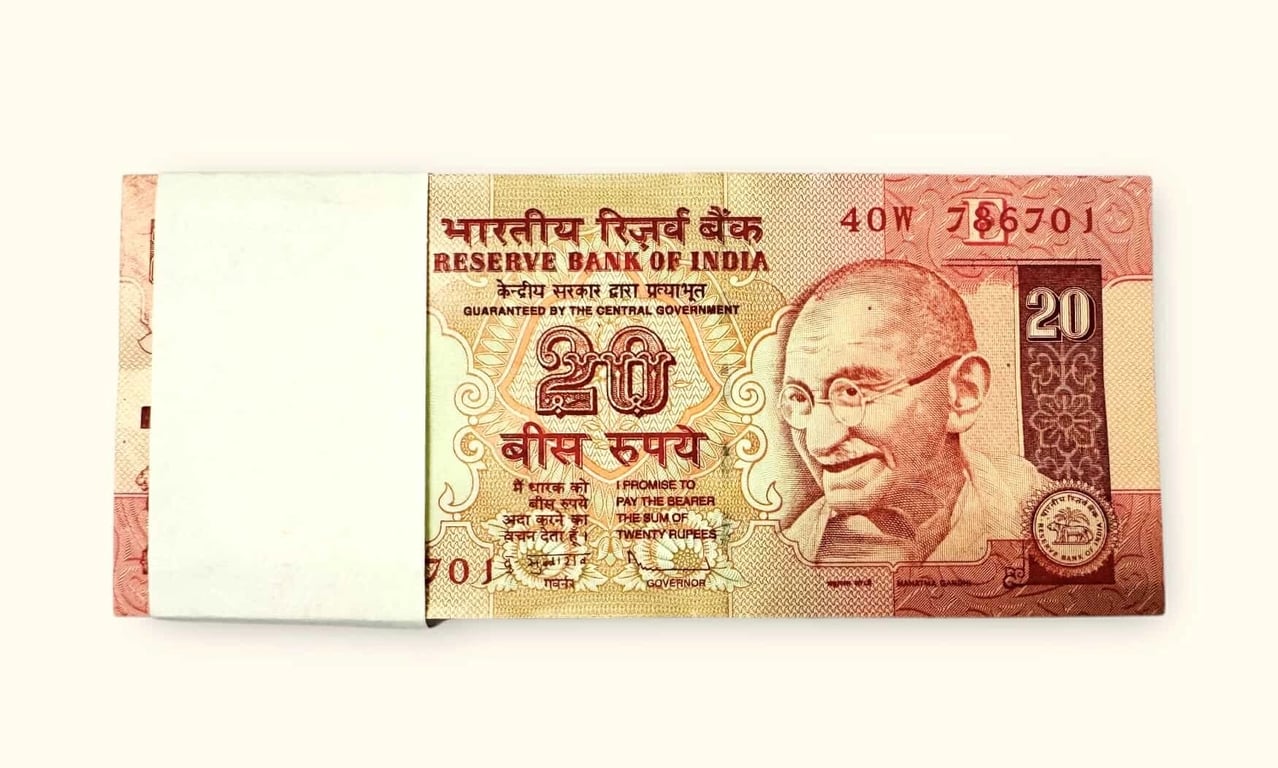 Rs 20 India Banknote Rare Issue Low Serial 786701 To 786800 Bundle Signed By Subharao E 2011 Unique And Rare