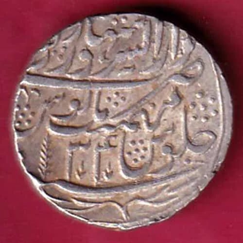 Maratha Conf. Ry 34 Shah Alam Saharanpur Mint One Rupee Rare Silver Coin:SK26