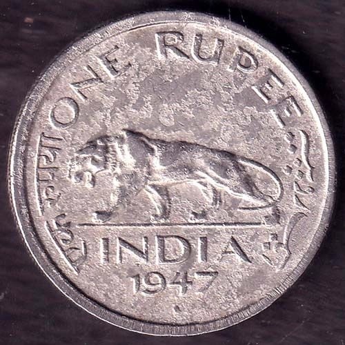 Buy British India 1947 George vi king One rupee bombay mint coin ...