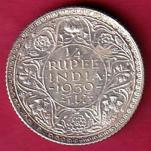 British India 1950 Gorge vi king emperor quarter rupee coin sk 406