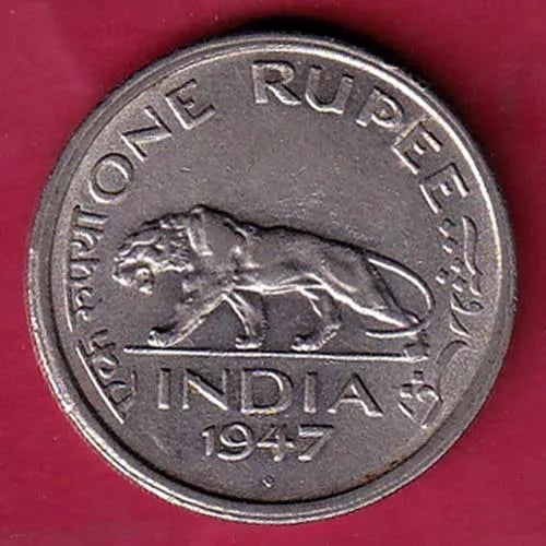 british india 1947 george vi one rupee coin sk 802