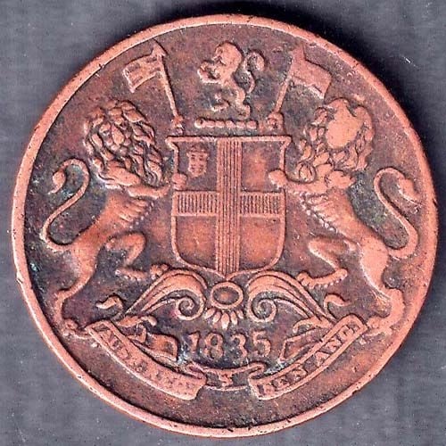 East India Company 1835 One Quarter Anna Copper Coin ANH444