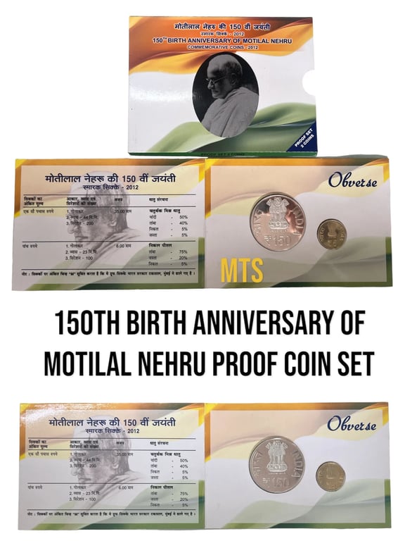 150th Birth Anniversary of  Motilal Nehru Proof Coin set