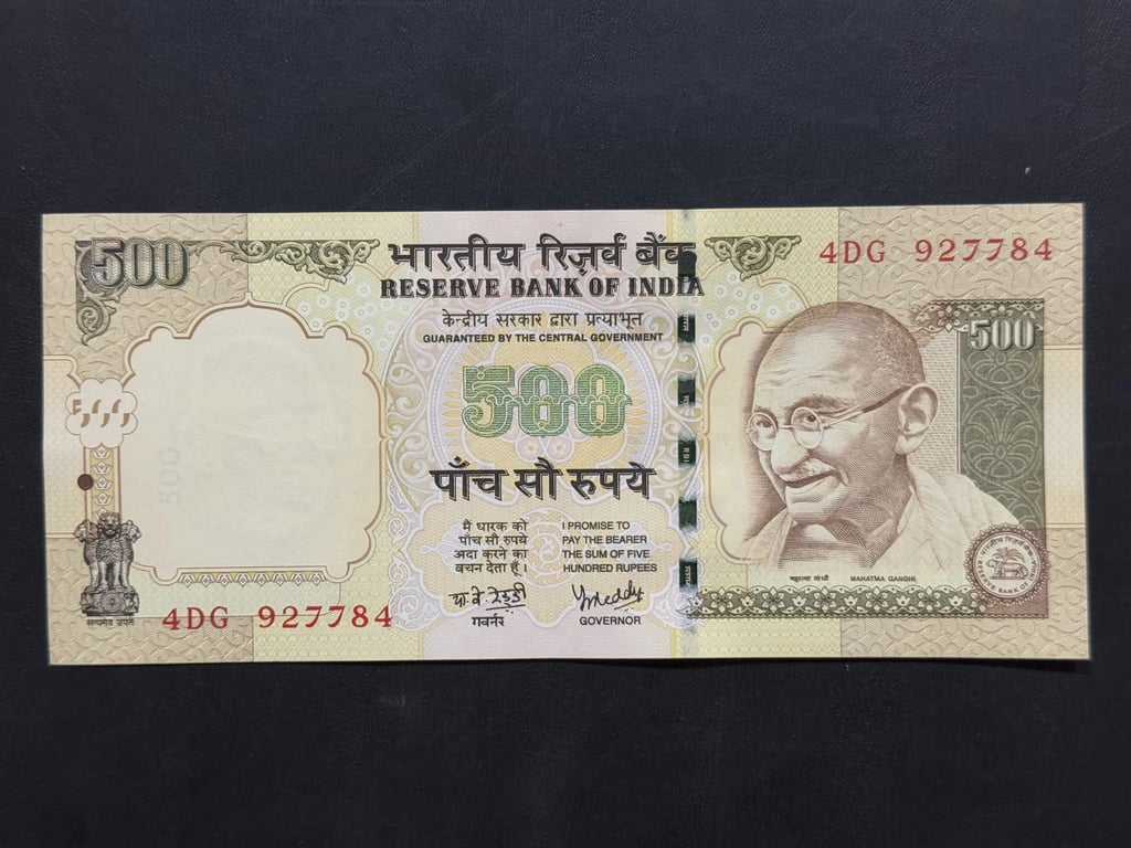 Buy India, 2006 Rupees 500 Banknote, Sign. Y. V. Reddy, Plain Inset ...