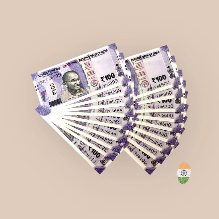 Rs 100 786100 To 786999 Holy Fancy Number 18 note Set GEM UNC India Banknote Set Unique