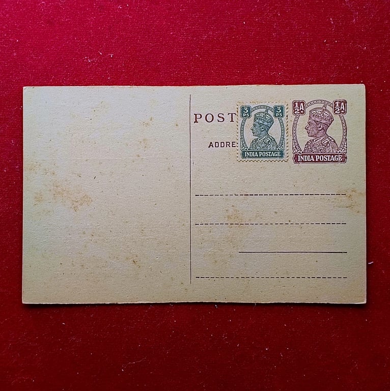 Post Card – British India 3 Paisa & 1/2 Anna