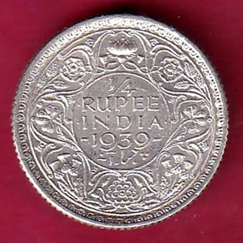 British India 1939 george vi king quqrter anna coin sk 378