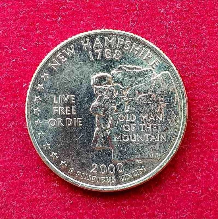 United States (USA) 1/4 Dollar Washington Quarter New Hampshire 2000 Coin  (D - Mint of Denver)