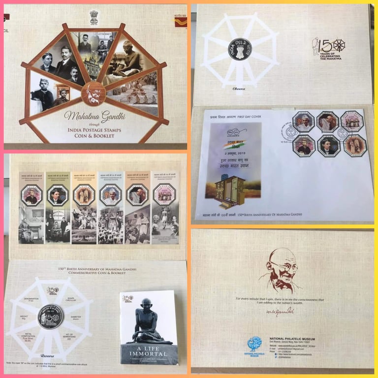 2019 mahatma gandhi collector pack with proof coin and stamps cover set