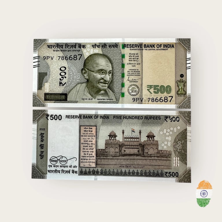 Rs 500 India Banknote Low Serial Number 786687 Issue Gem Unc Unique And Rare