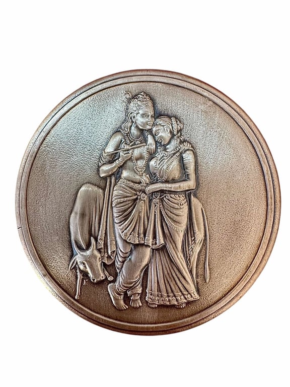 Rare Vintage Shri Krishna 19th Century 5 Gm Silver 999 Ag Rubidium Finish Very Unique and Rare One of a Kind