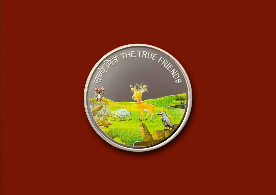 India Government Mint True Friends Panchatantra Color Coin Series Limited Edition Unique and Rare