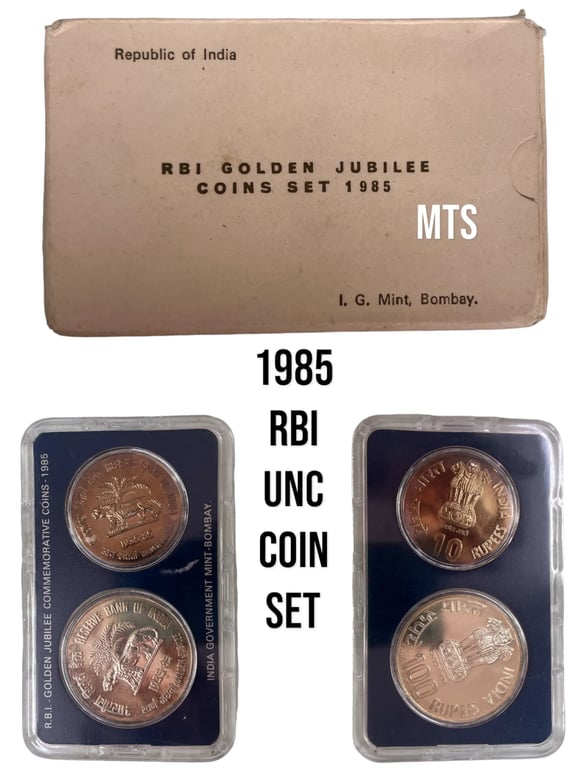 1985 RBI GOLDEN JUBILEE UNC COIN SET