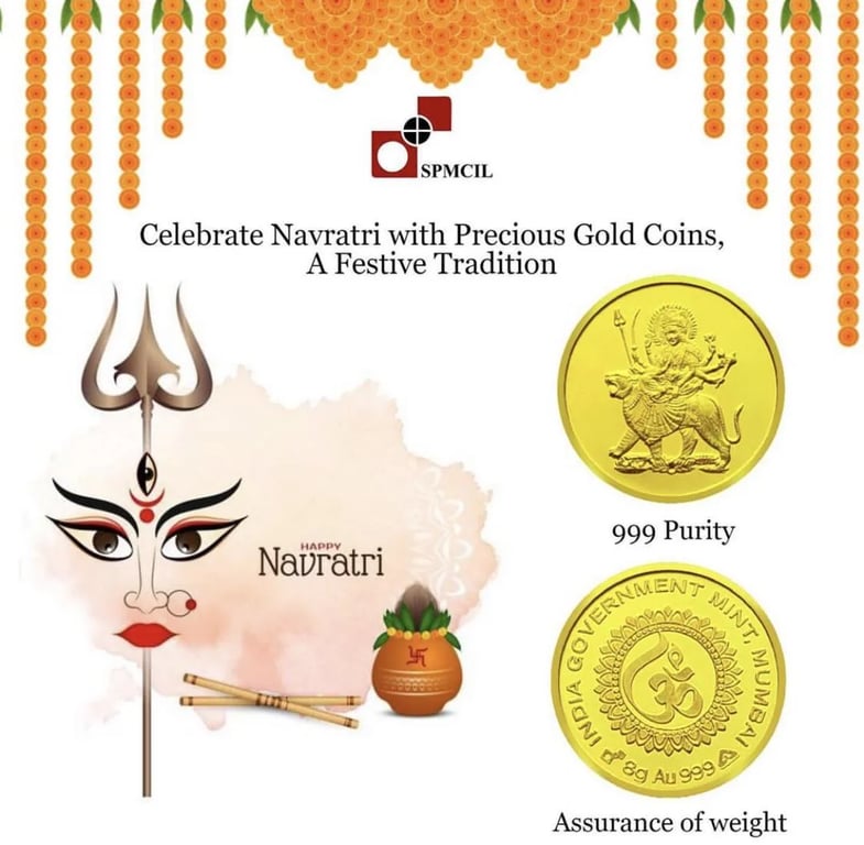 8 Gram 999 Pure Gold Maa Durga series Issue India Gov Mint Mumbai Discontinued Edition Unique
