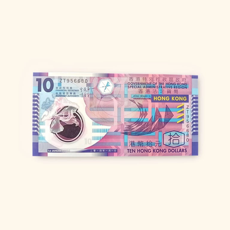 10 Hongkong Dollar World Banknote Gem Unc And Very Rare