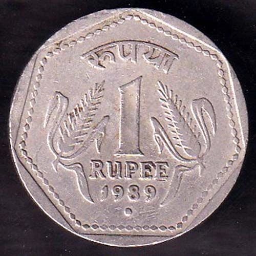 Republic India 1989 BOMBAY  Mint One Rupee Coin ANH2966