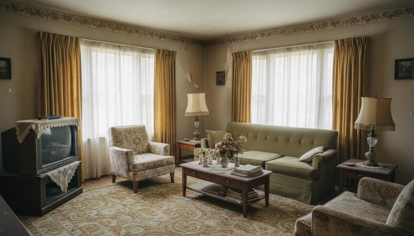 Living room before AI restyle: original room