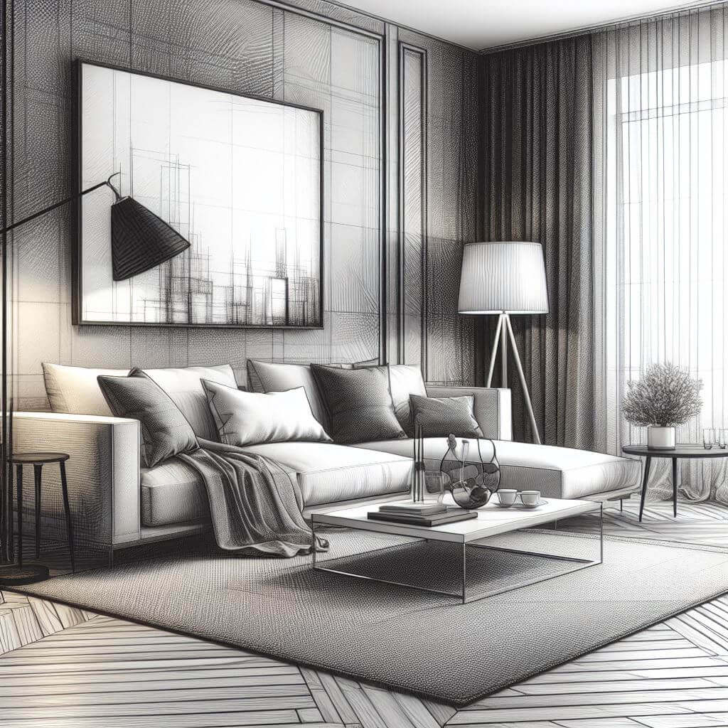 Living room before AI restyle: original room