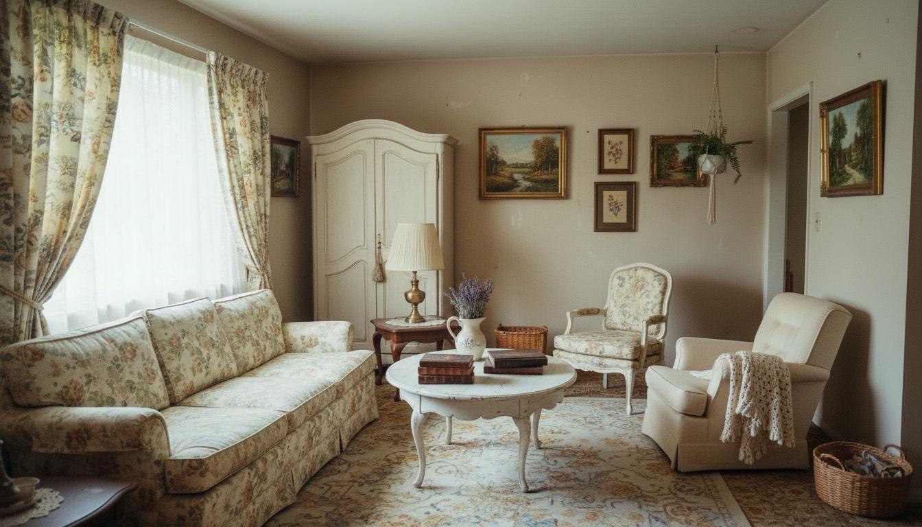 French country living room after AI restyle by Renovaitor: Elegant French Country Living Room Makeover