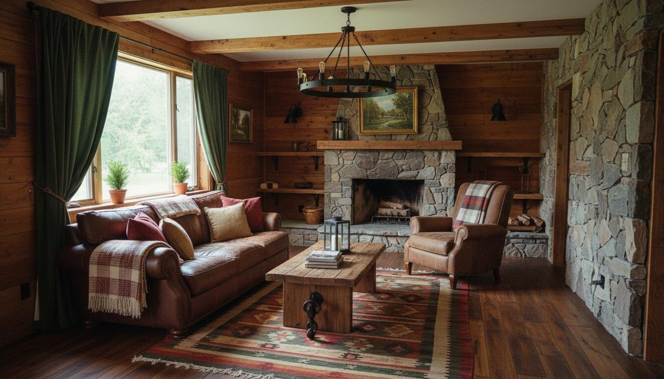 Rustic living room after AI restyle by Renovaitor: Rustic Living Room Transformation: Embracing Nature's Warmth
