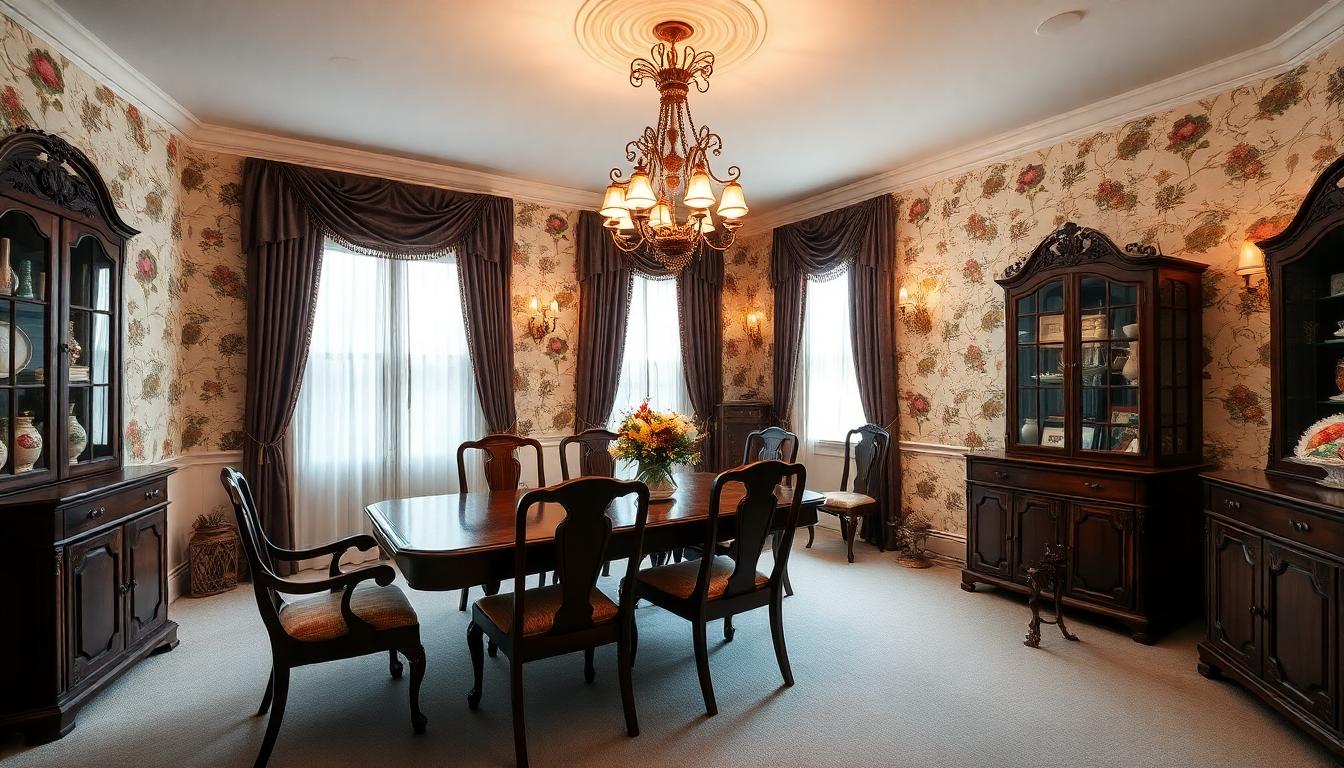 Dining room before AI restyle: original room