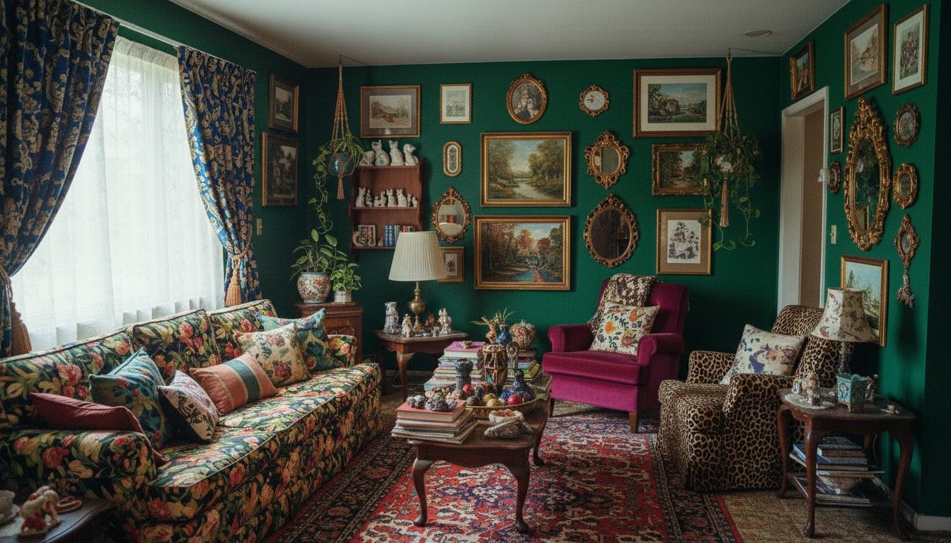 Maximalist living room after AI restyle by Renovaitor: Vibrant Maximalist Living Room Transformation