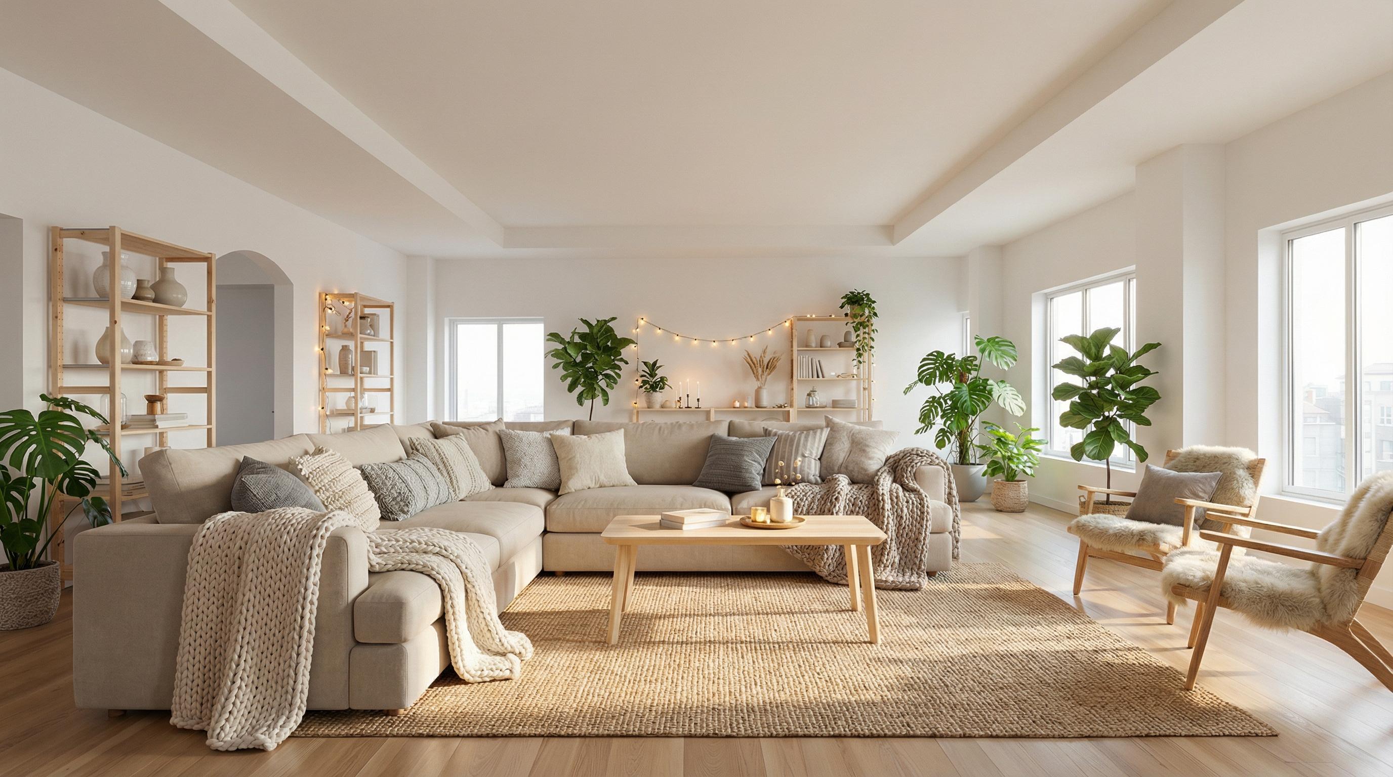 Scandinavian living room after AI restyle by Renovaitor: Scandinavian Living Room Staging
