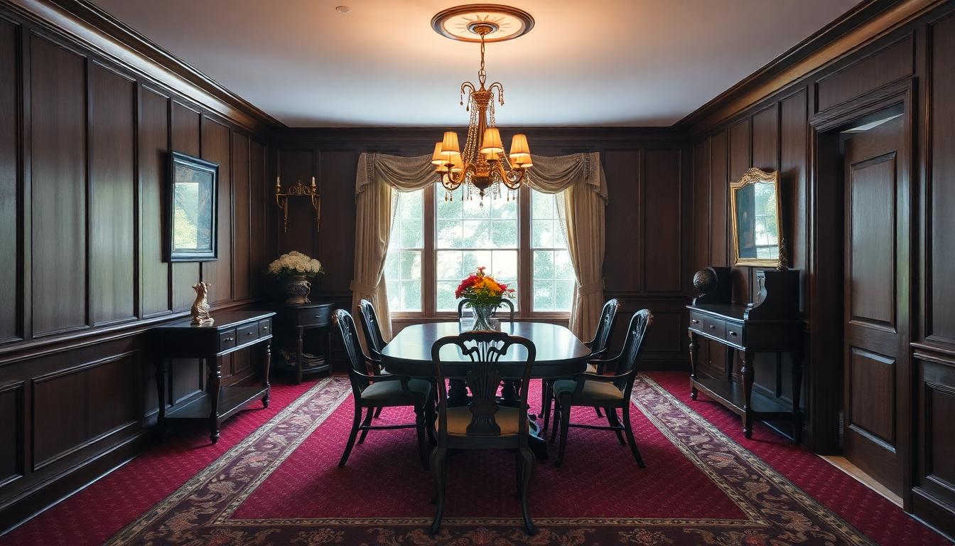 Dining room before AI restyle: original room
