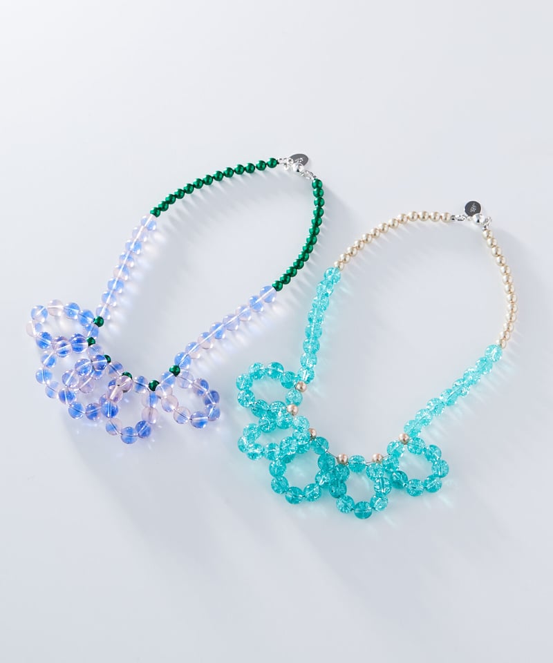 Emma》glass beads frill necklace / ADER.bijouxP...