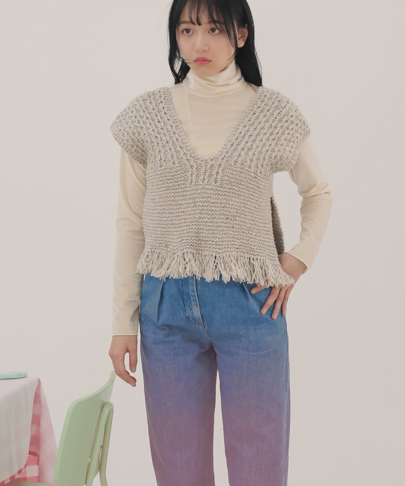 60 フリンジニットベストのキット | chocoshoe online store 60 フリンジニットベストのキット | chocoshoe online store