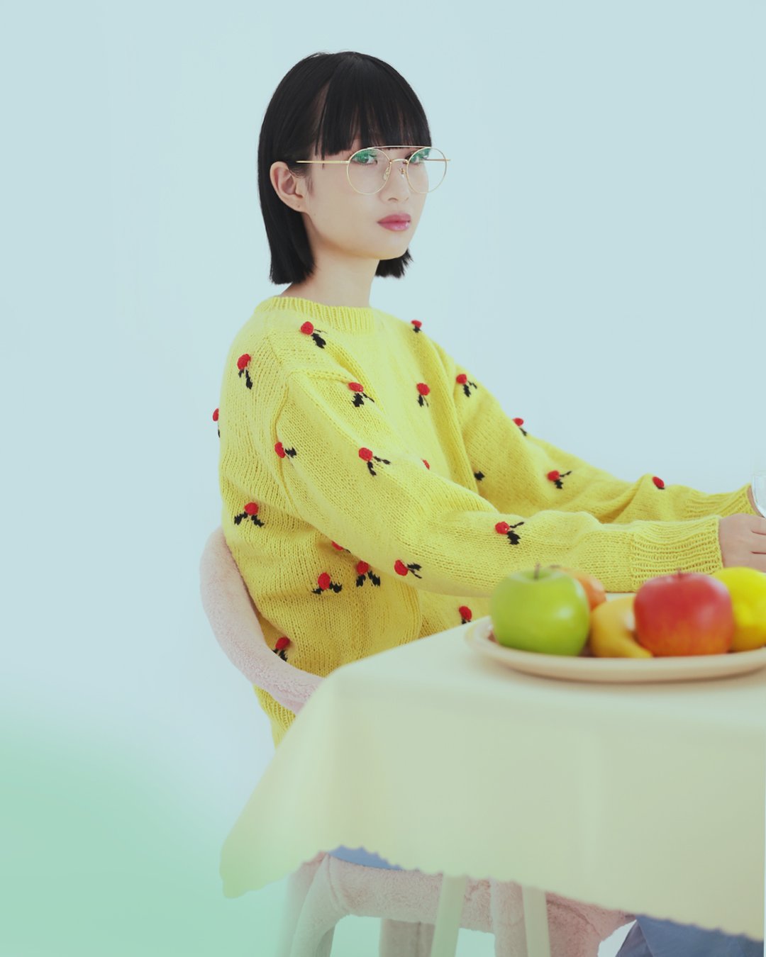 あしたのニット リトルフラワープルオーバー［糸セット