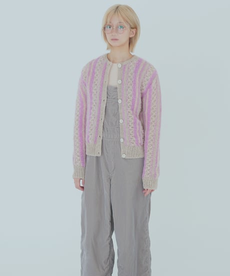 DARUMA PATTERN BOOK 10 ストライプのミックスカーディガン ［キット］
