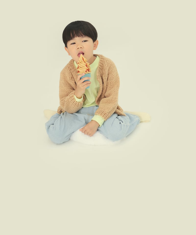 アイスクリームなキッズのカーディガンのキット 100サイズ